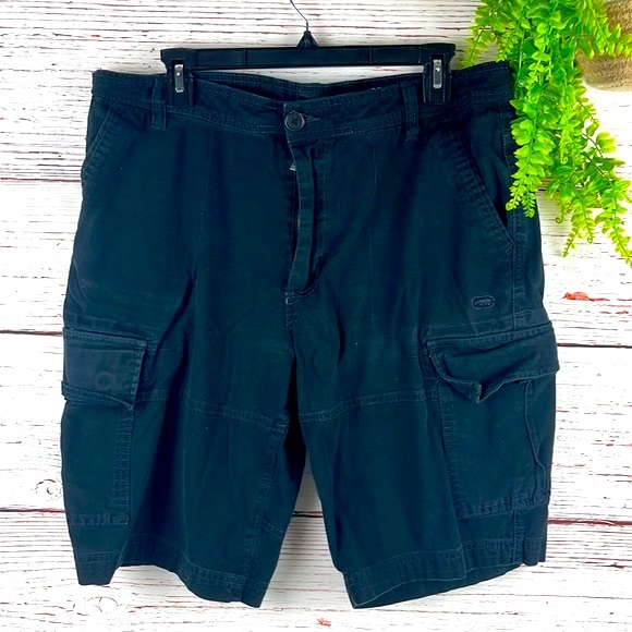 Ecko Unlimited Men’s Black Cargo Shorts Waist 36 - Picture 1 of 4